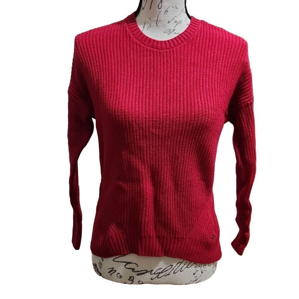 Hollister Women's Size XS Red Ribbed Long Sleeve Sweater